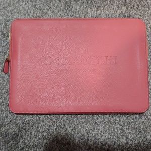 Bright coral coach laptop zippered sleeve